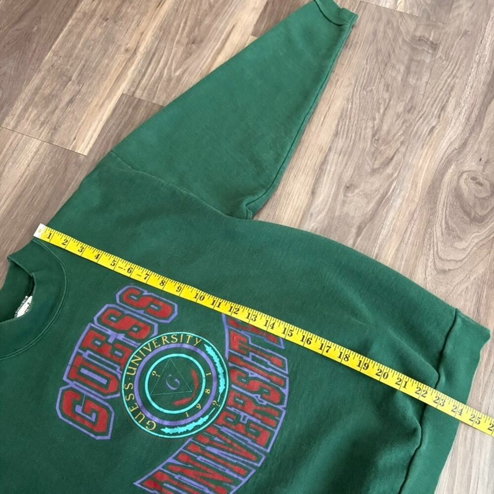 Vintage Guess Sweatshirt Men's Size S 1980s Guess University Green - Picture 5 of 6